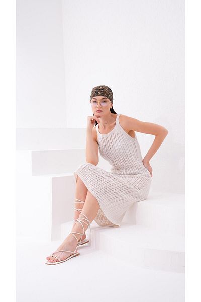 ŞİMAL Tricotaje tricotate cu model Rochie lungă pentru femei - 245172