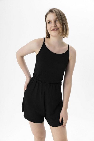 ŞİMAL Women's Rope Strap Jumpsuit with Shorts240254 -