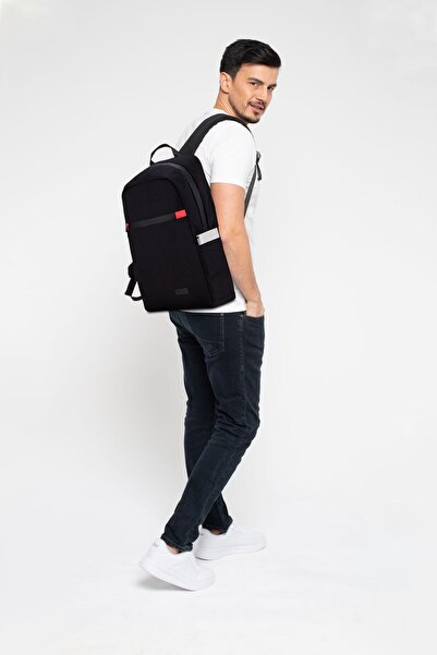 Classone Bp-wtx300sk 15,6" водоустойчива чанта от плат и цип за лаптоп, ноутбук - черно-червена