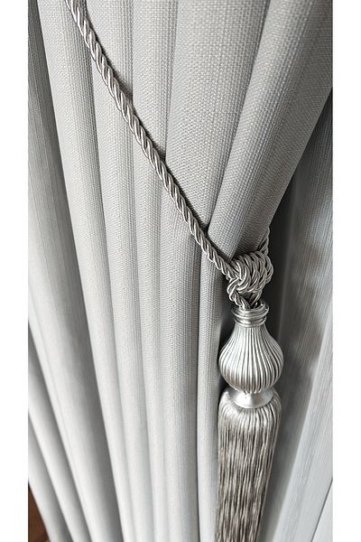 Yuka Light Grey Board Background Curtain, Luxury Heavy 1/3 Dense Pleated Solid Color