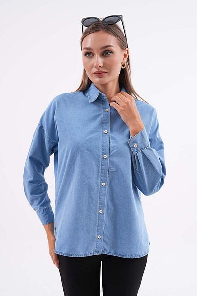 ŞİMAL 245052   Cămașă oversize din denim model pentru femei