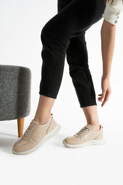 Getcho Pantofi casual de damă Mead din piele naturală bej