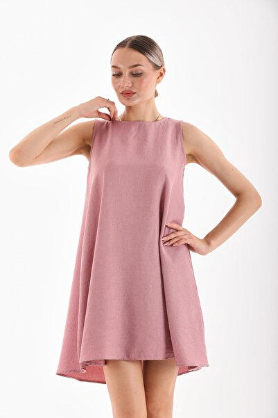 ŞİMAL Kadın Kolsuz Ayrobin Kısa Elbise 250006 -