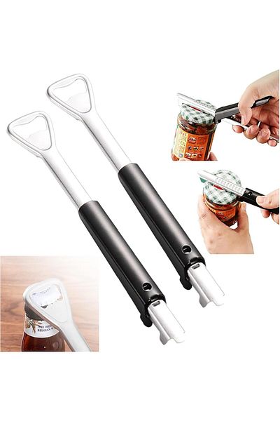 COOYA 2 Pack Adjustable Jar Opener for Weak Hands, 2 in 1 Adjustable Jar Opener Multi-function Can Opener
