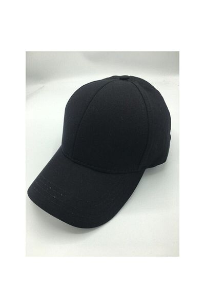 EKstore Unisex Sports Flat Cap Adjustable Hat with Velcro on the Back - Black