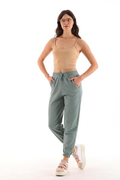 ŞİMAL Γυναικεία αθλητική φόρμα Honeycomb Fabric Single Bottom - Λεπτομέρεια ποδιού από καουτσούκ στη μέση