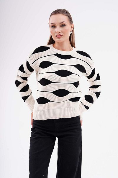 ŞİMAL Patterned Casual Knitwear Women's Knitted Sweater - 245146