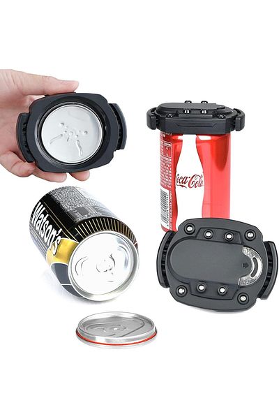 COOYA Can Opener, Manual Hand Held, Easy Safety Camping Can Openers Smooth Edge (Black,1 Pack)