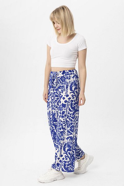 ŞİMAL Women's Patterned Wide Leg Trousers 250028   -