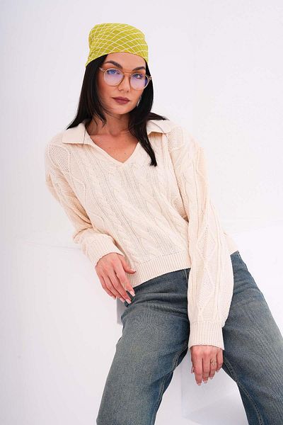 ŞİMAL Păr tricotat cu model guler tricotaj pulover damă - 245201