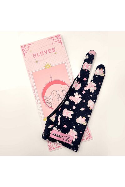 Choice Pink Black S Cute Two-finger Glove for Ipad/Graphics Drawing Tablet HUION / WACOM/XP-PEN, Sweat-proo