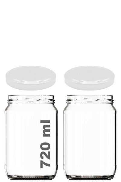 Afracam 720 ml Metal Kapaklı Bal Kavanozu 720 Cc Şeffaf Konserve Kavanoz 2 Ad...