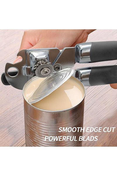 COOYA Manual Handheld Heavy Duty Steel Can Opener, Comfortable Handle, with Multifunctional Bottle Opener