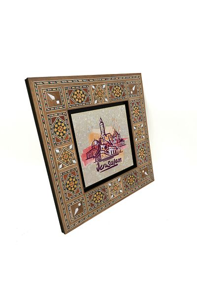 Sadrazam Jerusalem Visual Printed Mdf Table 20X20 Krg-67