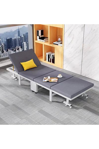 ETG Camping Outdoor Single Foldable Lunch Bed with Backrest