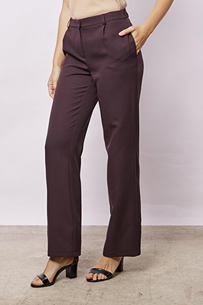 Jument Жіночі брюки-палаццо з високою талією, боковими кишенями та складками