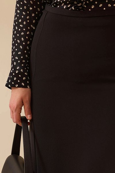 Gala-Xi Galaxi Women's Large Size Classic Cut Midi Skirt 4002 Black