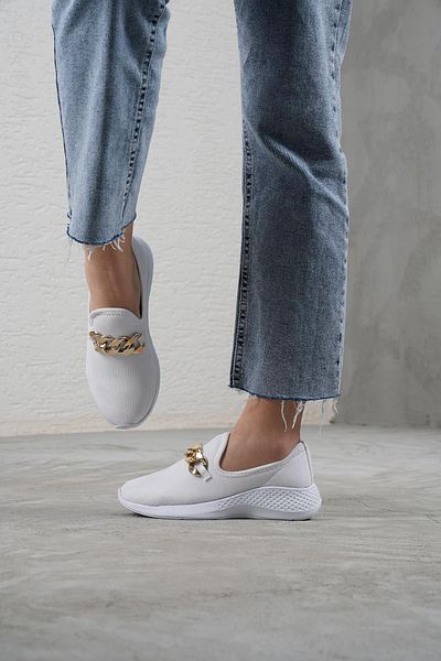 Beyond Women's White Chain Sneaker 4cm Byndsnkk04