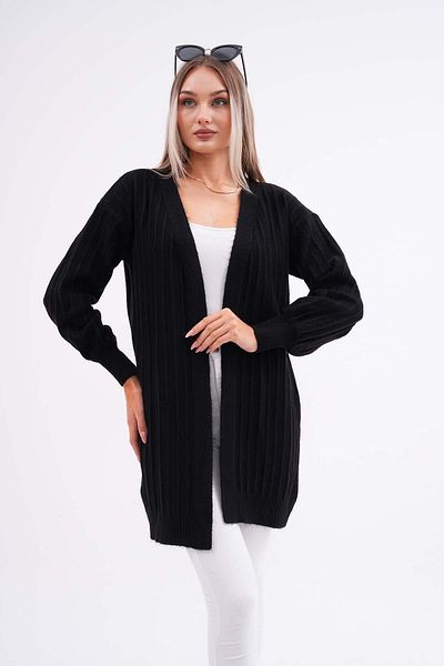 ŞİMAL Cardigan de damă din tricot cu nervuri - Ridicat, tricotat - 245177