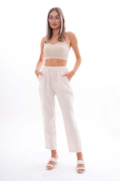 ŞİMAL Women's Pipe Leg Muslin Trousers 250129   -