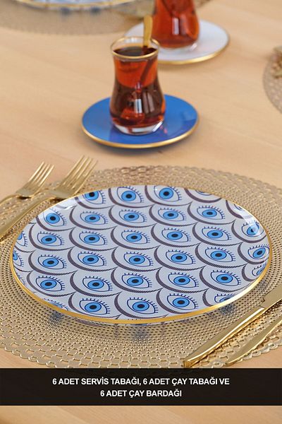 Glore Nazende 18 Piece Tea Service Set for 6 People