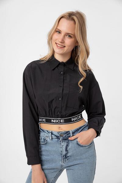 ŞİMAL Kadın Eteği Nice Baskı Detaylı Kısa Gömlek