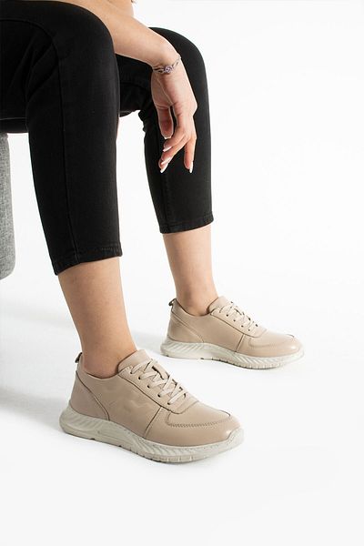 Getcho Pantofi casual de damă Mead din piele naturală bej