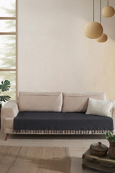 LADYNİL 115X200 Seat Cover Covering the Sitting Area |   Non-Slip, Stylish and Washable Design Anthracite