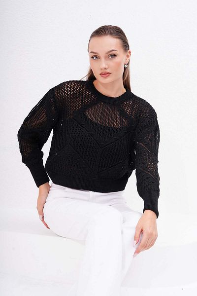 ŞİMAL Knitwear Women's Sweater - Pompom Detailed, Knitted Design 245247