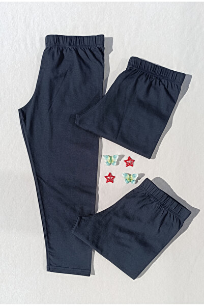 siyalife Women's Black Color Elastic Waist Basic 3-Piece Capri Short Leggings