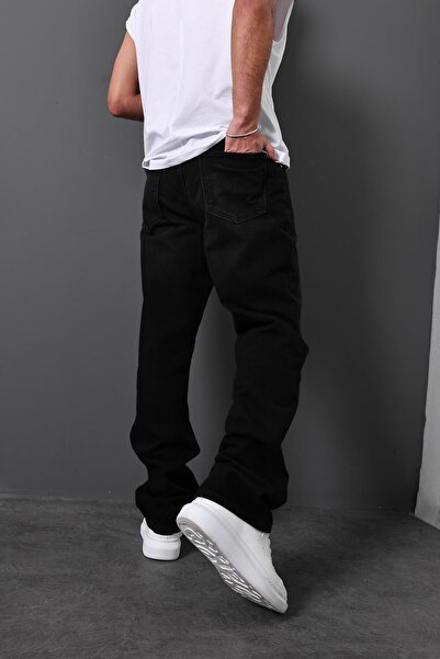 Slatra Men's Black Effect Baggy Trousers