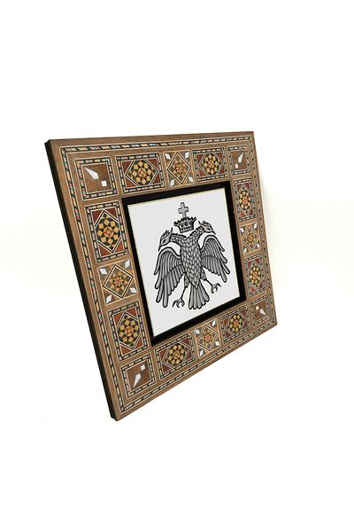 Sadrazam Byzantine Eagle Logo Printed Mdf Table 20X20 Krg-69