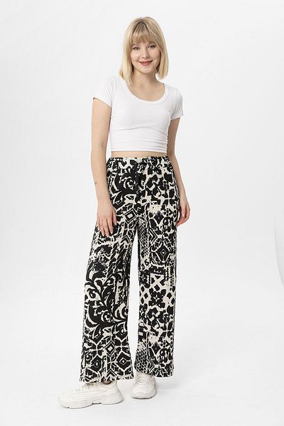 ŞİMAL Women's Patterned Wide Leg Trousers 250028   -