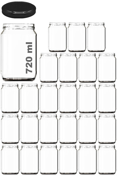 Afracam 720 ml Metal Kapaklı Bal Kavanozu 720 Cc Şeffaf Konserve Kavanoz 25 A...