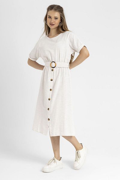 ŞİMAL Rochie de in cu nasturi cu fusta de dama 240167   -
