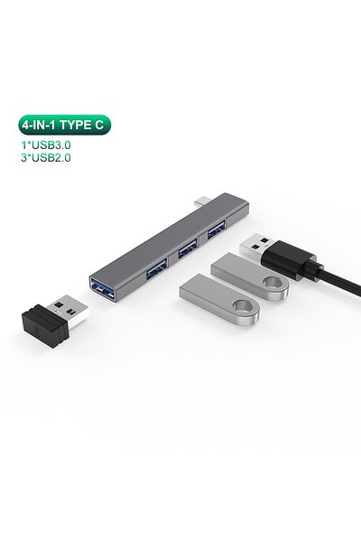 Choice موزع USB C 4 في 1 من النوع C 3.0 PD 60 وات من النوع C 3.1 متعدد المنافذ ومحول موزع USB OTG لهاتف Xiaomi