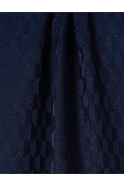 Kayra Σάλι με μοτίβο κηρήθρας Navy Blue Jacquard