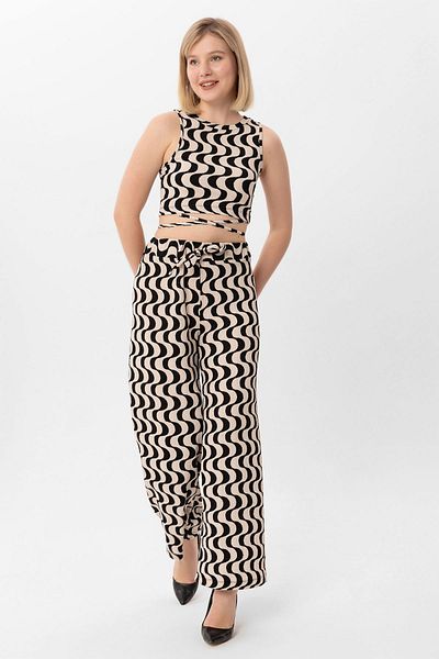ŞİMAL Women's Ribbon Pattern Crop Top 250054   Team