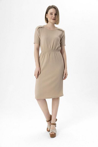 ŞİMAL Rochie de damă cu epoleți cu talie elastică