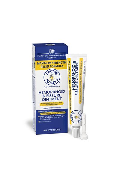Doctor Butler's Hemorrhoid & Fissure Ointment with Lidocaine & Phenylephrine – Fast Relief (1 oz.)