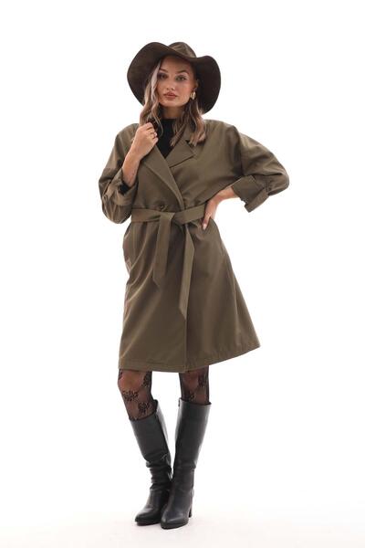 ŞİMAL Kadın Çift Düğmeli Uzun Trenckot 255248 -