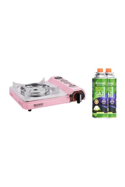 Orcamp Seramik Pro Kamp Ocak Pembe CK-508+2 Adet Kartuş KTS-227 ORC-018-A2