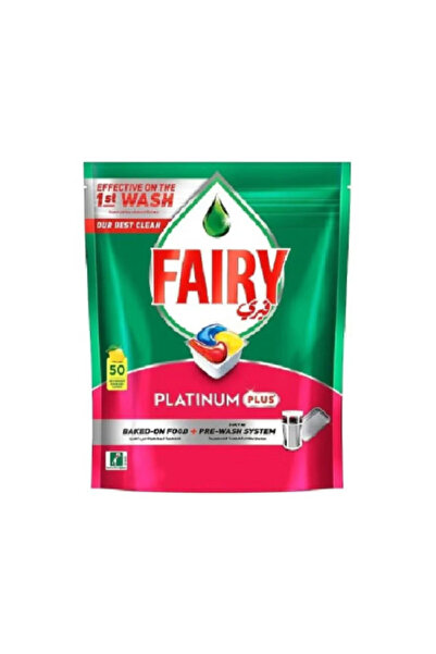 Fairy كبسولات بلاتينيوم بلس لغسالة الأطباق برائحة الليمون، 50 كبسولة