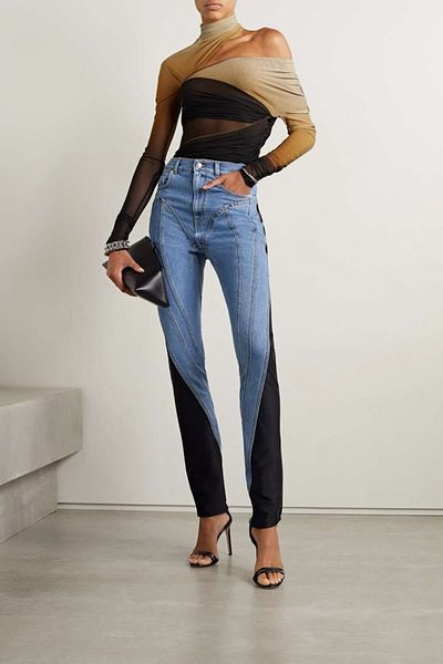 ADA MODA Blugi elastici slim cu material textil