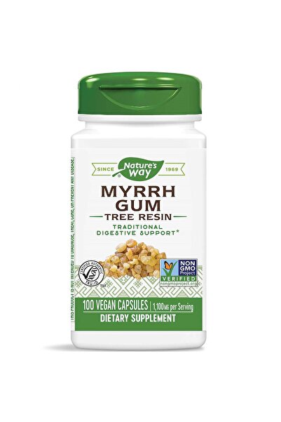 Nature's Way Myrrh Gum Resin, Digestive Support*, 1,100mg, 100 Capsules (Packaging May Vary)