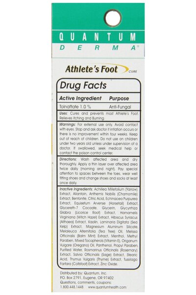 Quantum Derma, Athlete's Foot Cure, 21 Grams