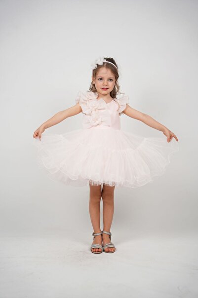MONİTA Bow Detailed Girl's Evening Dress