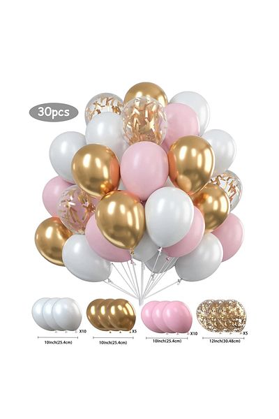Choice Other set5 30Pcs 1012 Inch White And Golden Balloons Pearl White Balloons Golden Confetti Balloons F