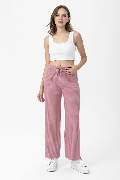 ŞİMAL Women's Elastic Waist Flared Leg Camisole Trousers 250200   -