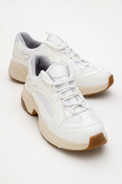 LuviShoes Pantofi sport pentru femei LETTY cu plasă cu imprimeu alb